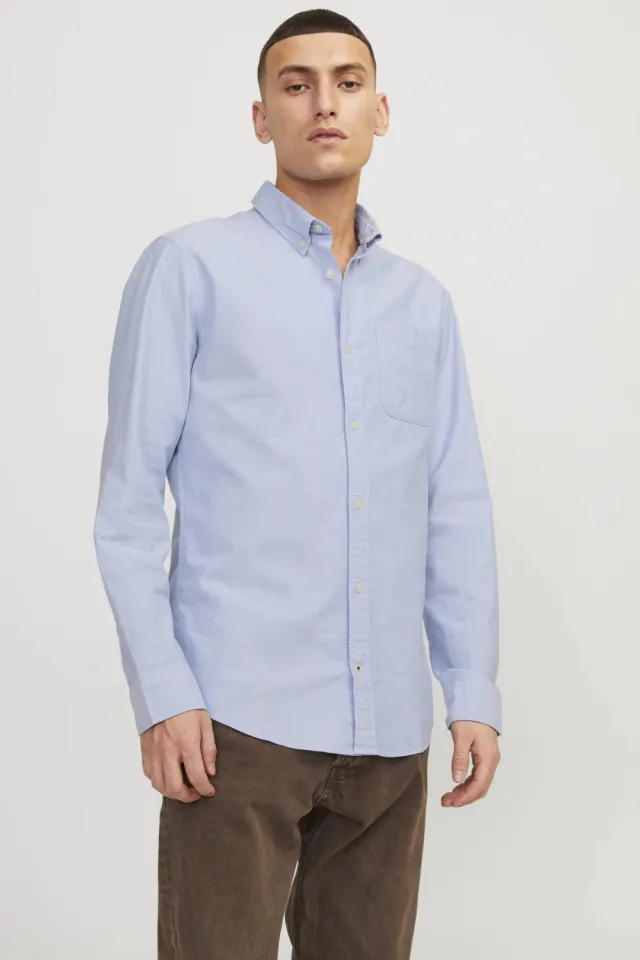 Jack & Jones ESSENTIALS casual overhemd lichtblauw cashmere blue, foto 4