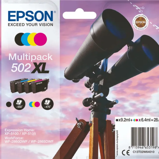 Epson 502XL Cartridges Combo Pack cyaan