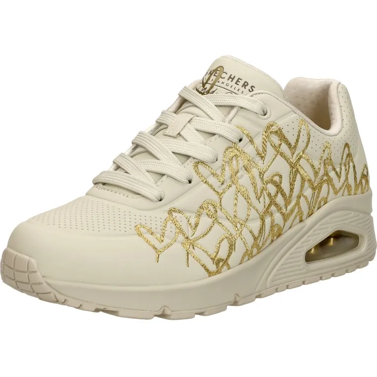 Skechers Uno Golden Heart sneakers gebroken wit, foto 4