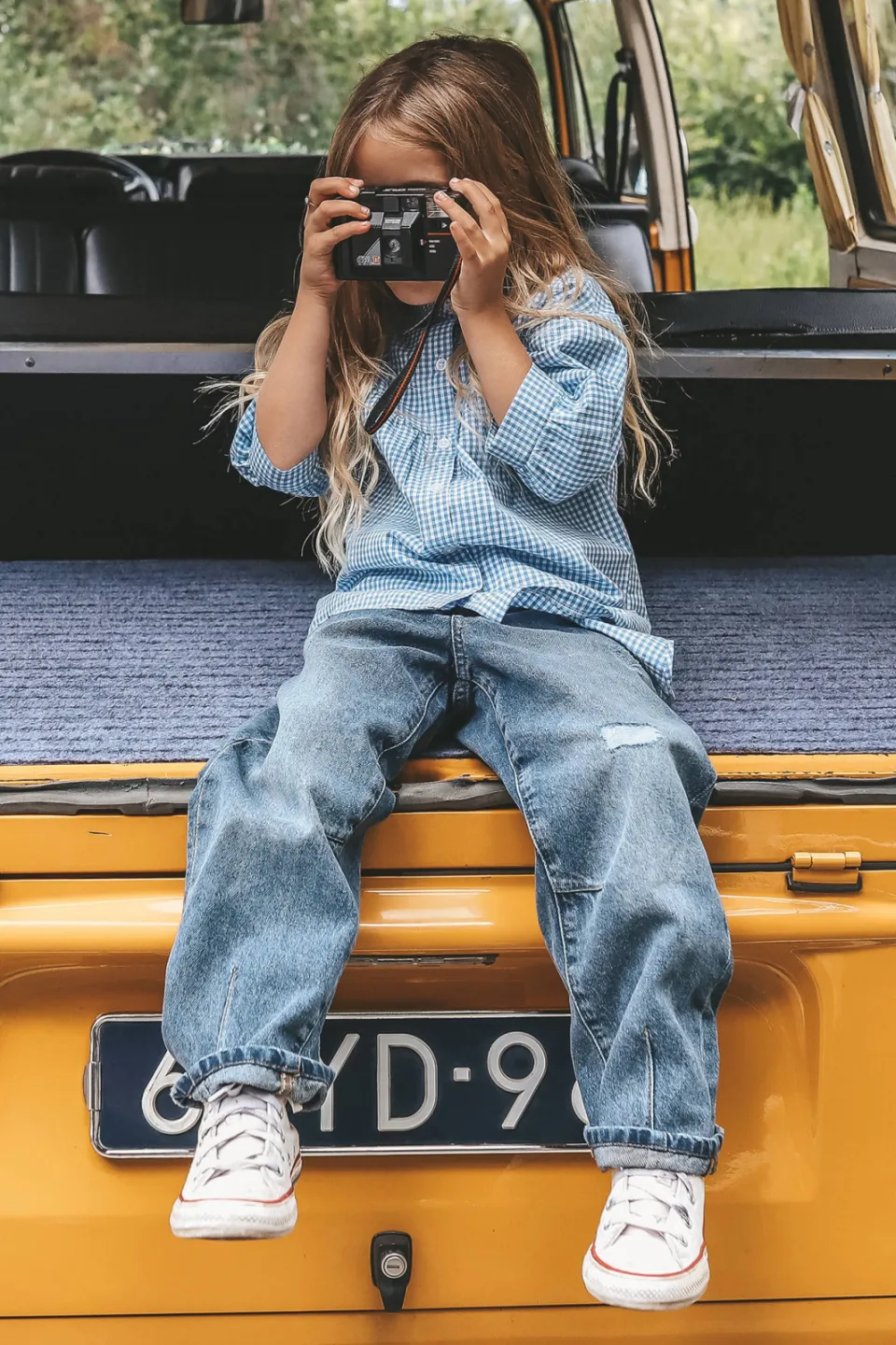 Your Wishes barrel jeans met slijtage - middelblauw Medium blue denim
