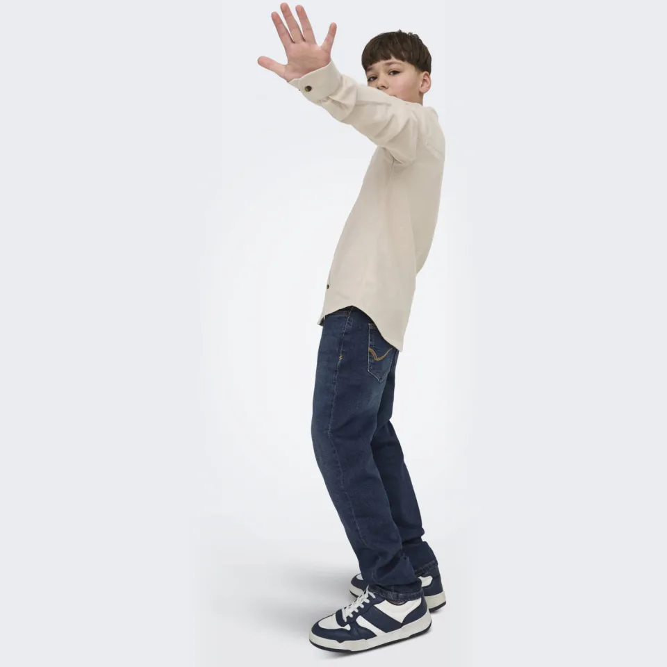 Only & Sons JUNIOR tapered jeans dark blue denim, foto 4