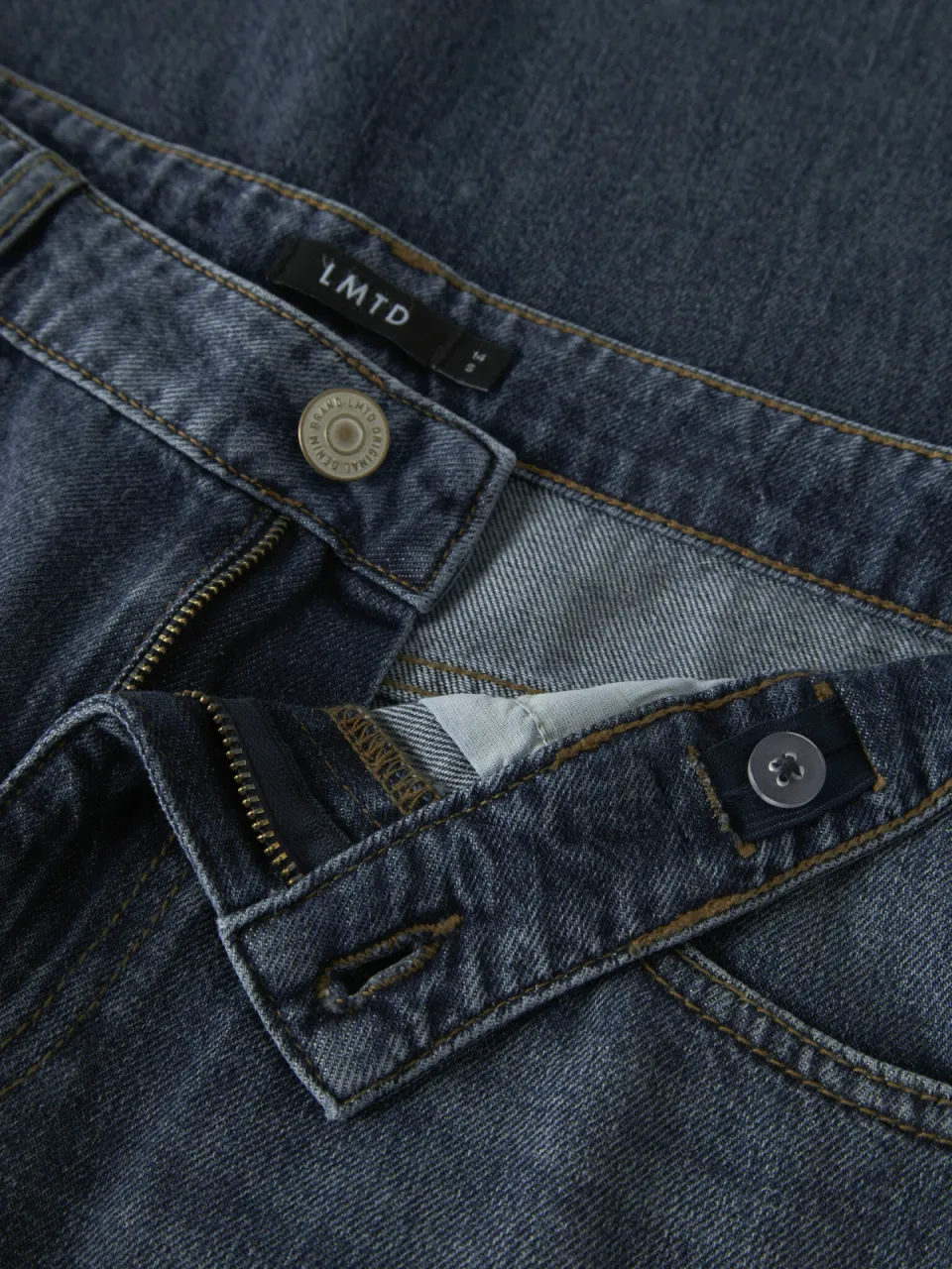 LMTD straight leg jeans - dark blue denim, foto 5