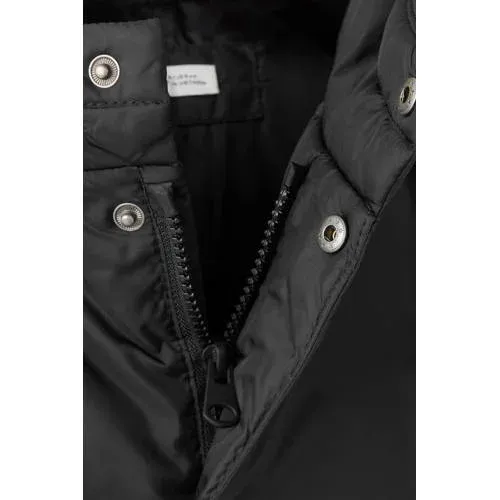 Mango gewatteerde winterjas zwart met capuchon, foto 3
