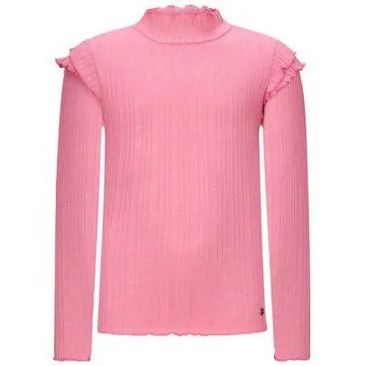 Retour Jeans longsleeve roze Meisjes Stretchkatoen Opstaande kraag Effen