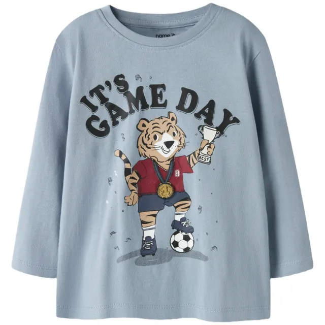 NAME IT MINI longsleeve met print lichtblauw