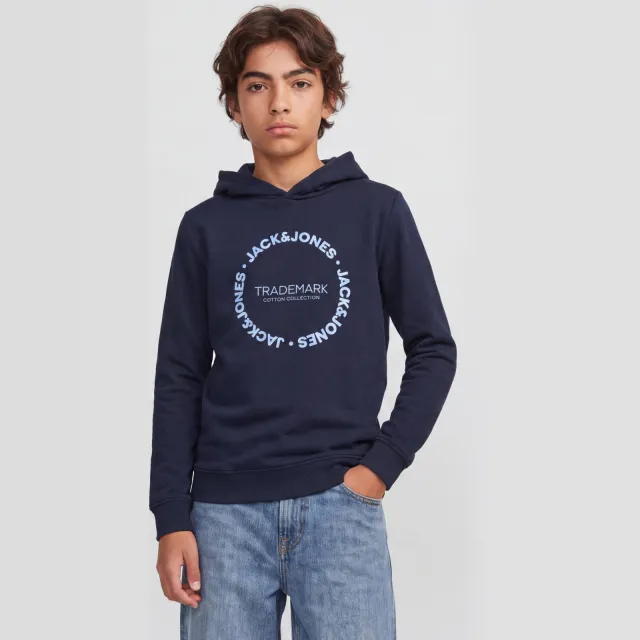 Jack & Jones JUNIOR hoodie met logo - donkerblauw