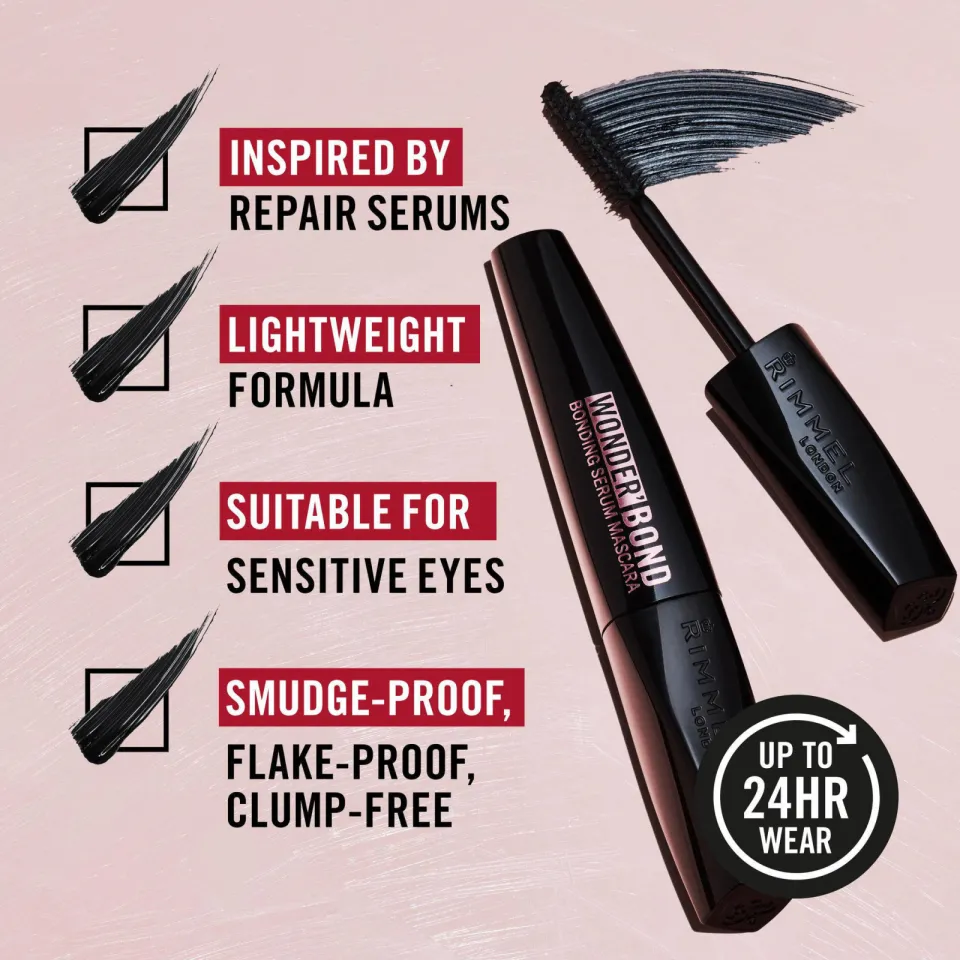 Rimmel London Wonder'Bond Bonding Serum mascara 001 Black, foto 3