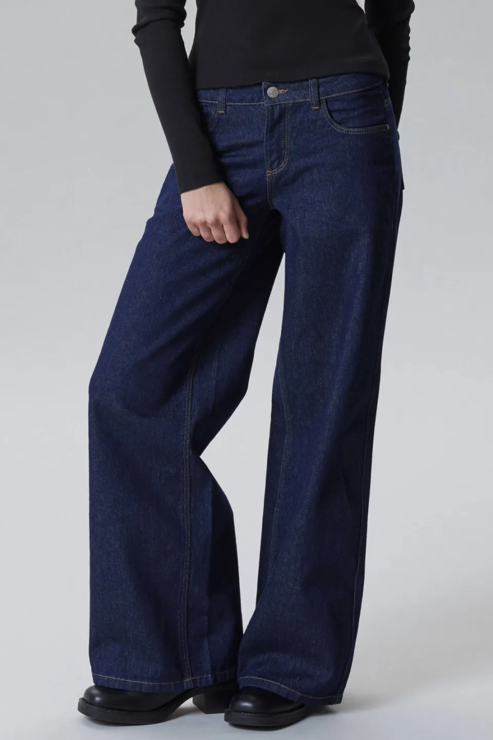 LMTD NLFBIRM low wide leg jeans - donkerblauw, foto 5