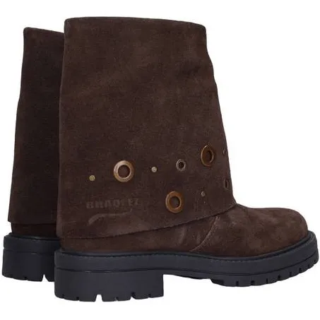 Braqeez suède enkelboots - donkerbruin, foto 3