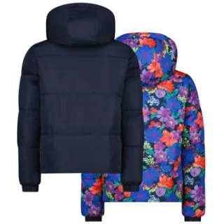 Vingino Tamia reversible winterjas donkerblauw/multicolor, foto 3