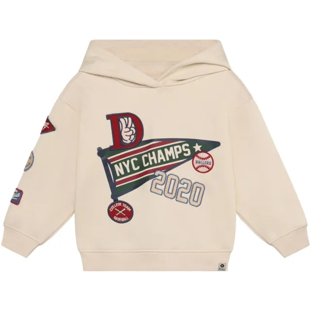 Daily7 oversized hoodie met backprint en patches - beige, foto 2