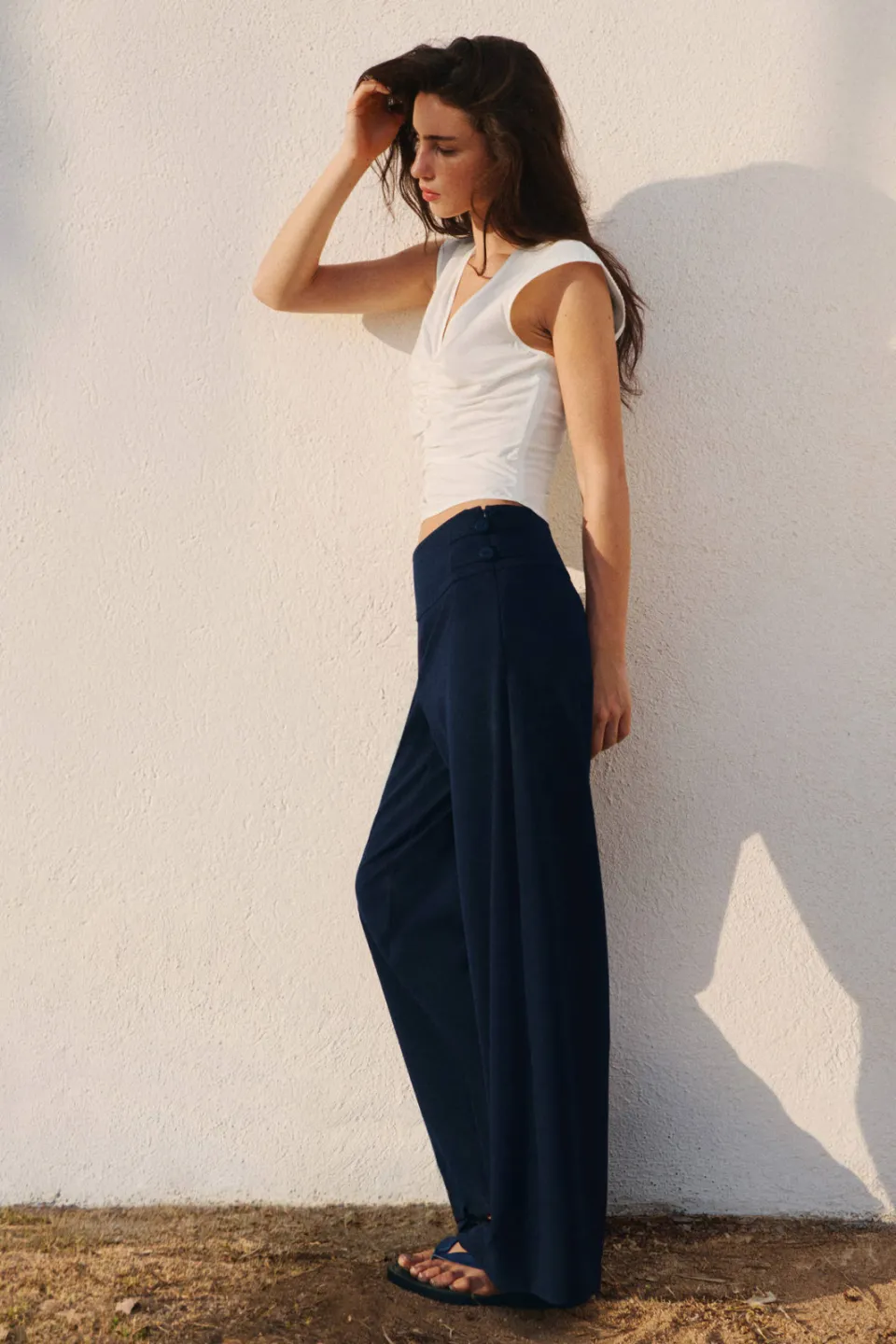 Mango pantalon marineblauw, foto 3