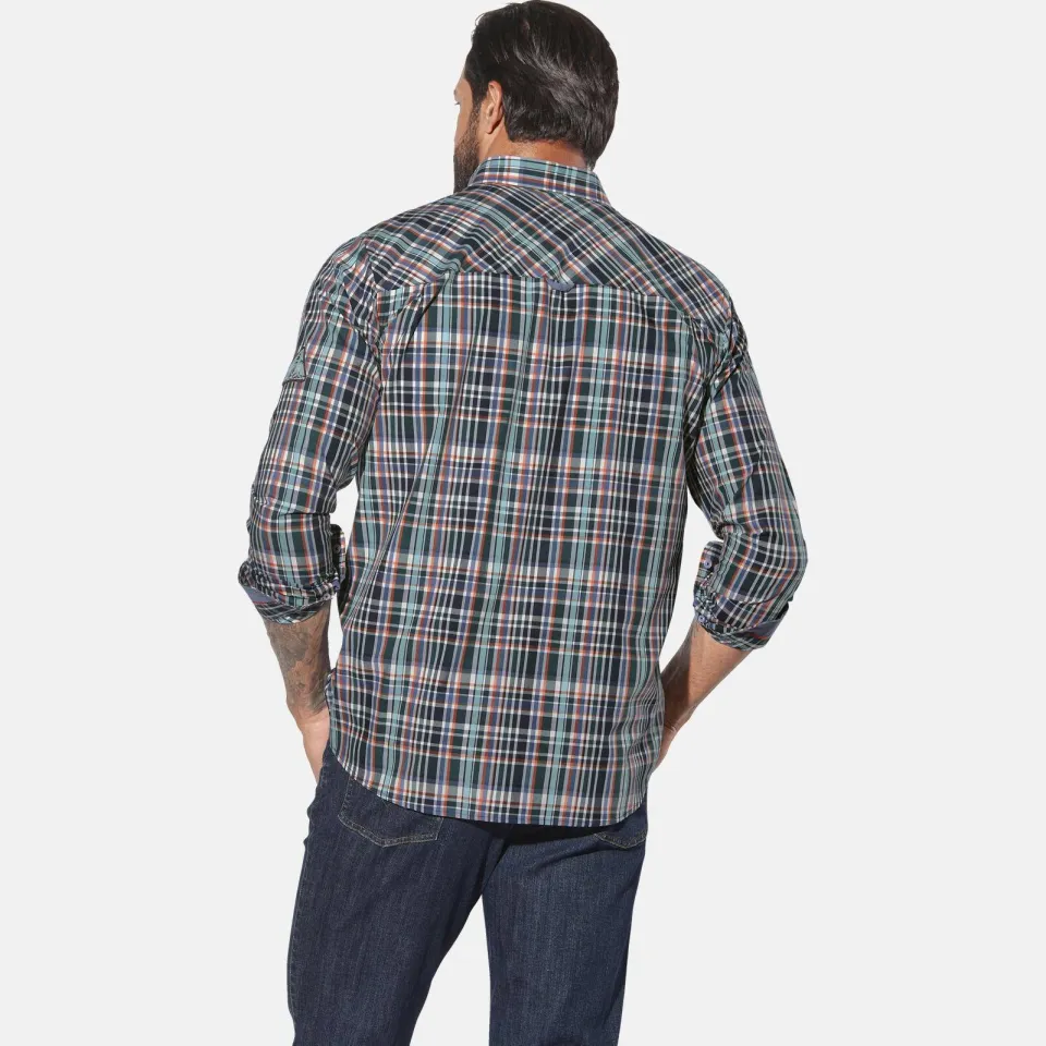 Jan Vanderstorm +FIT Collectie loose casual overhemd Plus petrol, foto 5
