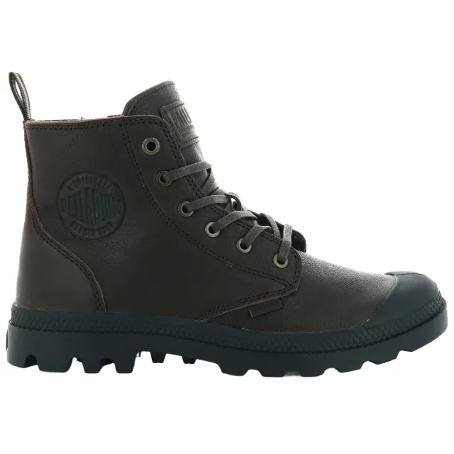 Palladium Pampa Zip leren sneakers met profielzool - donkerbruin