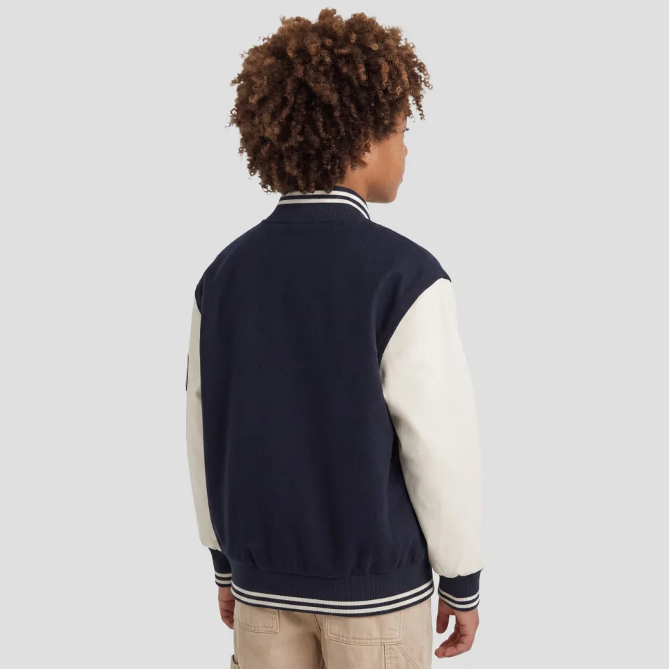 Me & My Monkey baseball jacket met tekst donkerblauw wit, foto 6