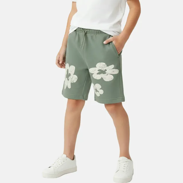 Cars gebloemde sweatshort mosgroen, foto 4