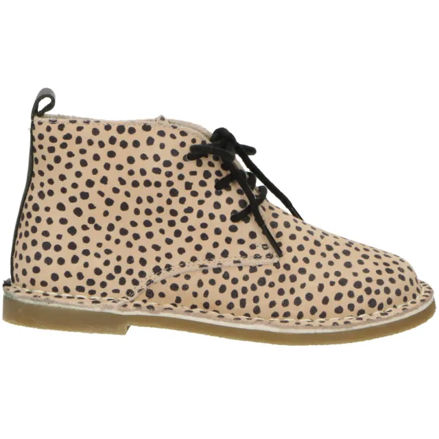Mavies leren veterboots zand/zwart