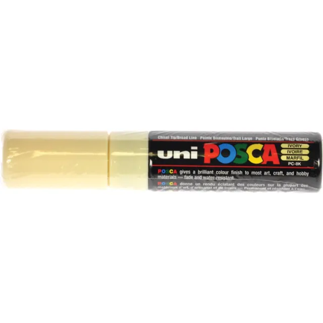 Posca marker met schuine punt schrijfdikte breed ivoor