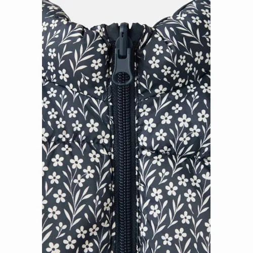 Mango gebloemde bodywarmer marineblauw, foto 3