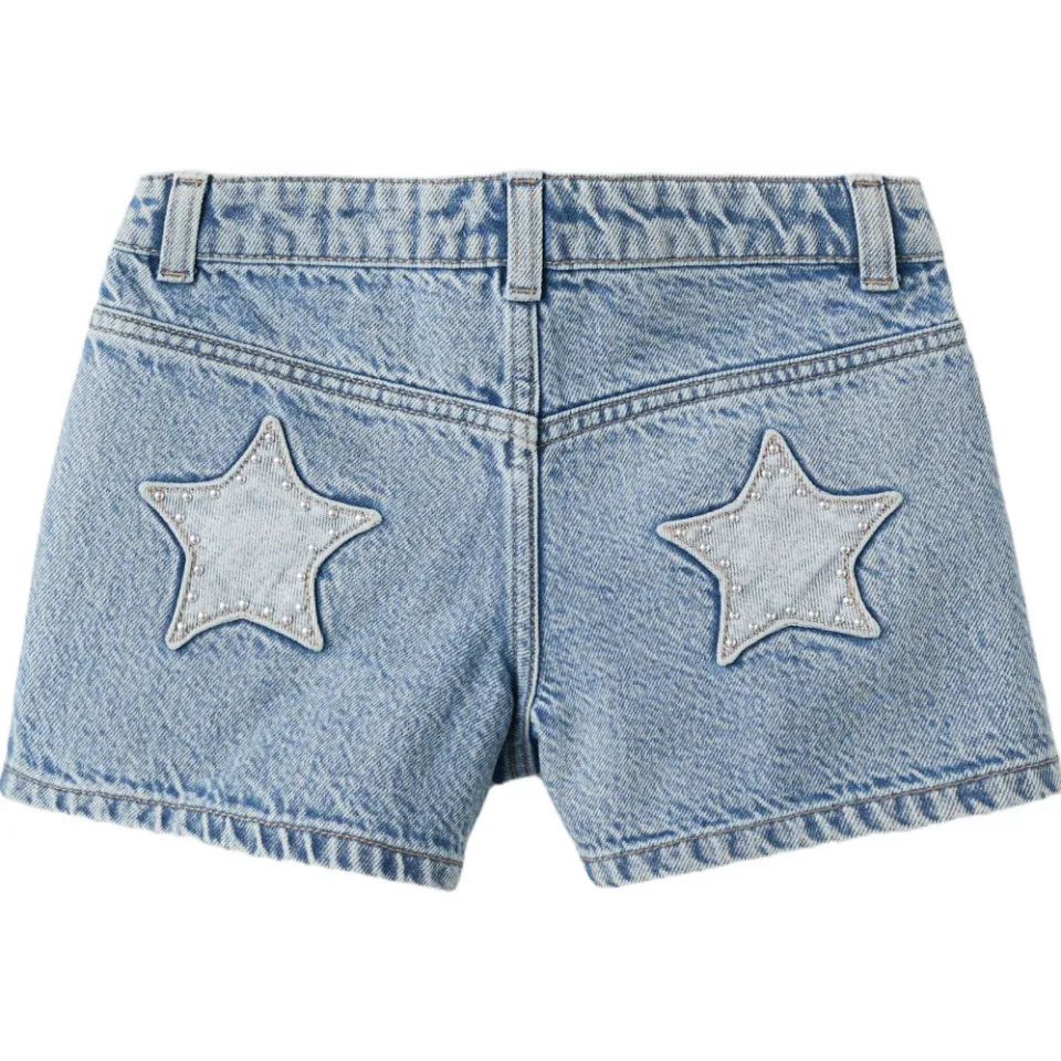 Mango Kids regular waist jeansshort medium blue, foto 3