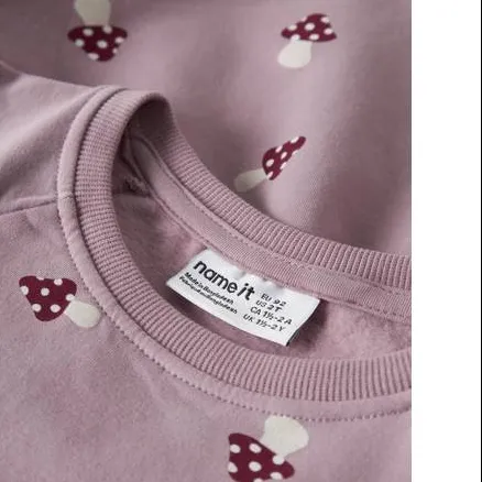 NAME IT MINI midi sweatjurk met print roze, foto 4