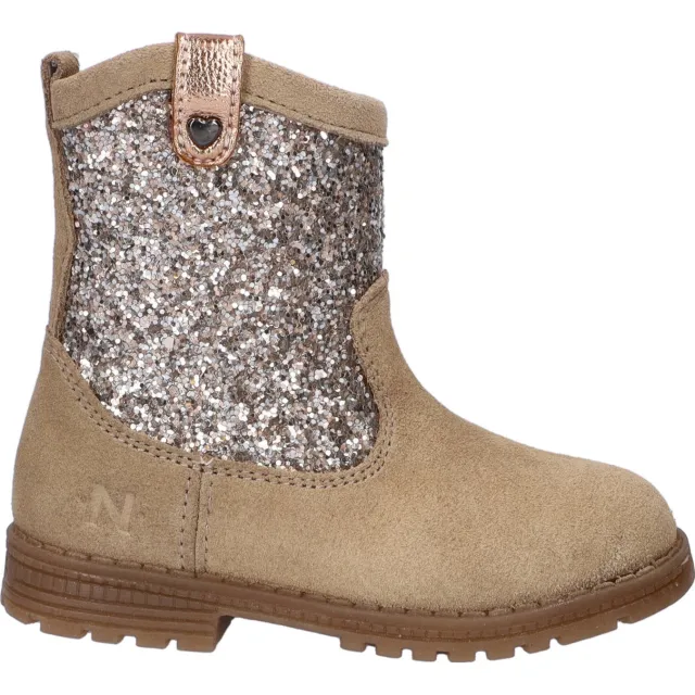 Nelson Kids suède laarzen met glitters beige