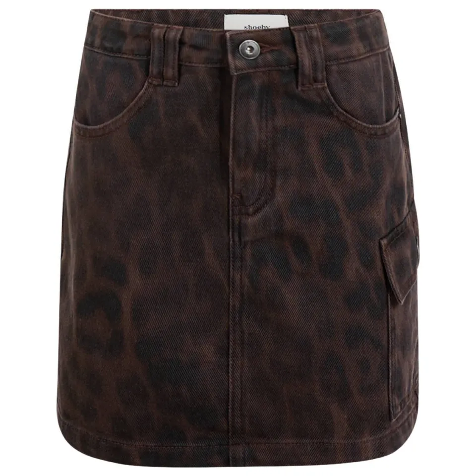 Shoeby mini rok met panterprint bruin, foto 2