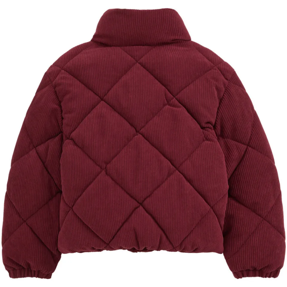 WE Fashion corduroy gewatteerde jas donkerrood, foto 3