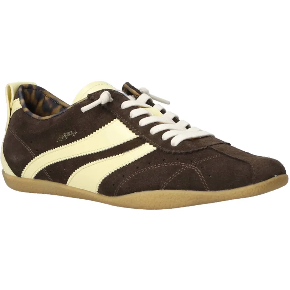 Mrp suède sneakers donkerbruin/geel, foto 5