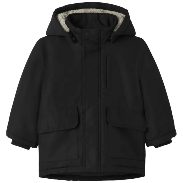 NAME IT MINI junior parka zwart