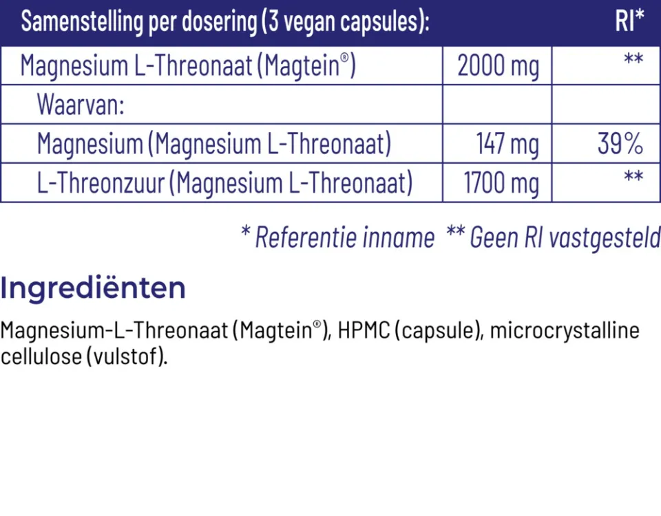 Vitakruid Magtein magnesium L-threonaat capsules, foto 2