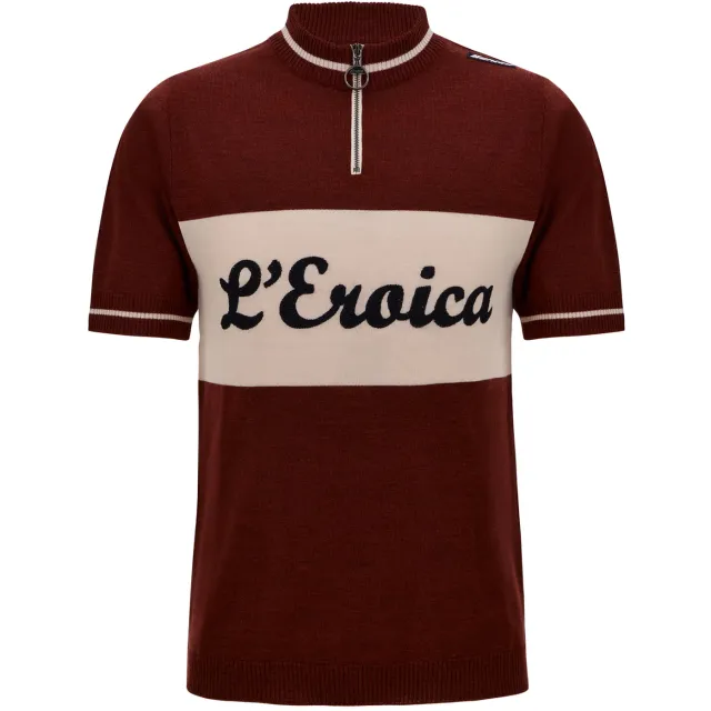 Santini fietsshirt met korte mouwen Eroica Vino Rood