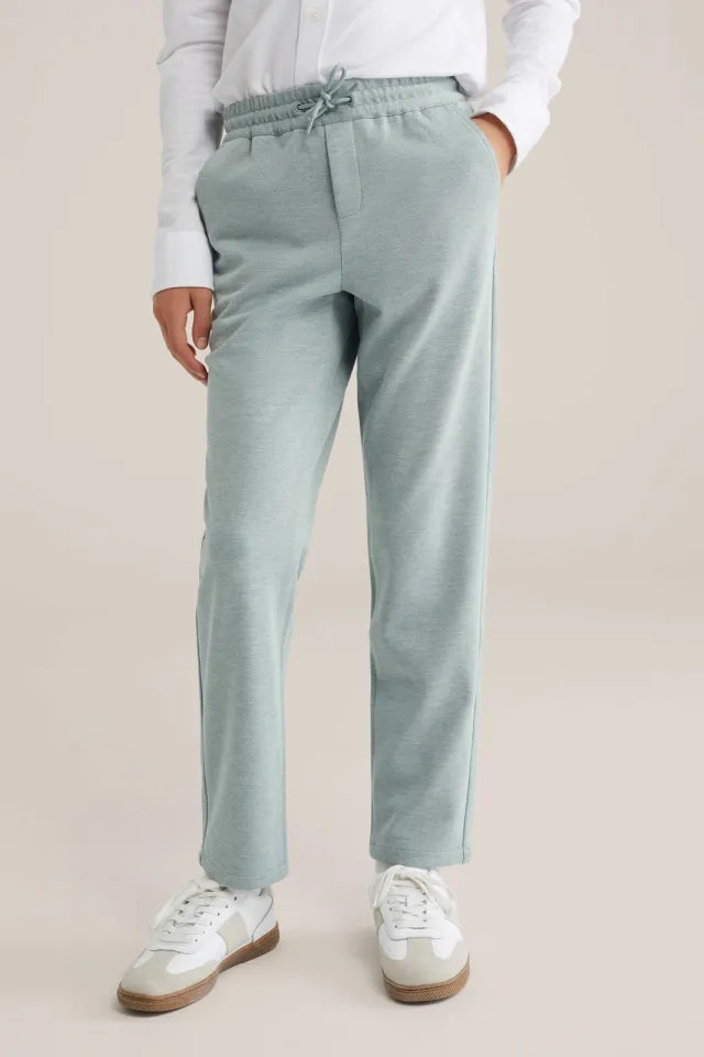 WE Fashion tapered casual broek lichtgroen, foto 3
