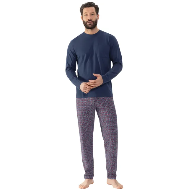 Mey Regular Fit pyjama yacht blue