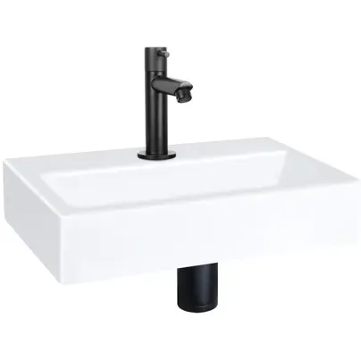 Differnz Fonteinset Mix&match Flat Keramiek Recht Mat Zwart