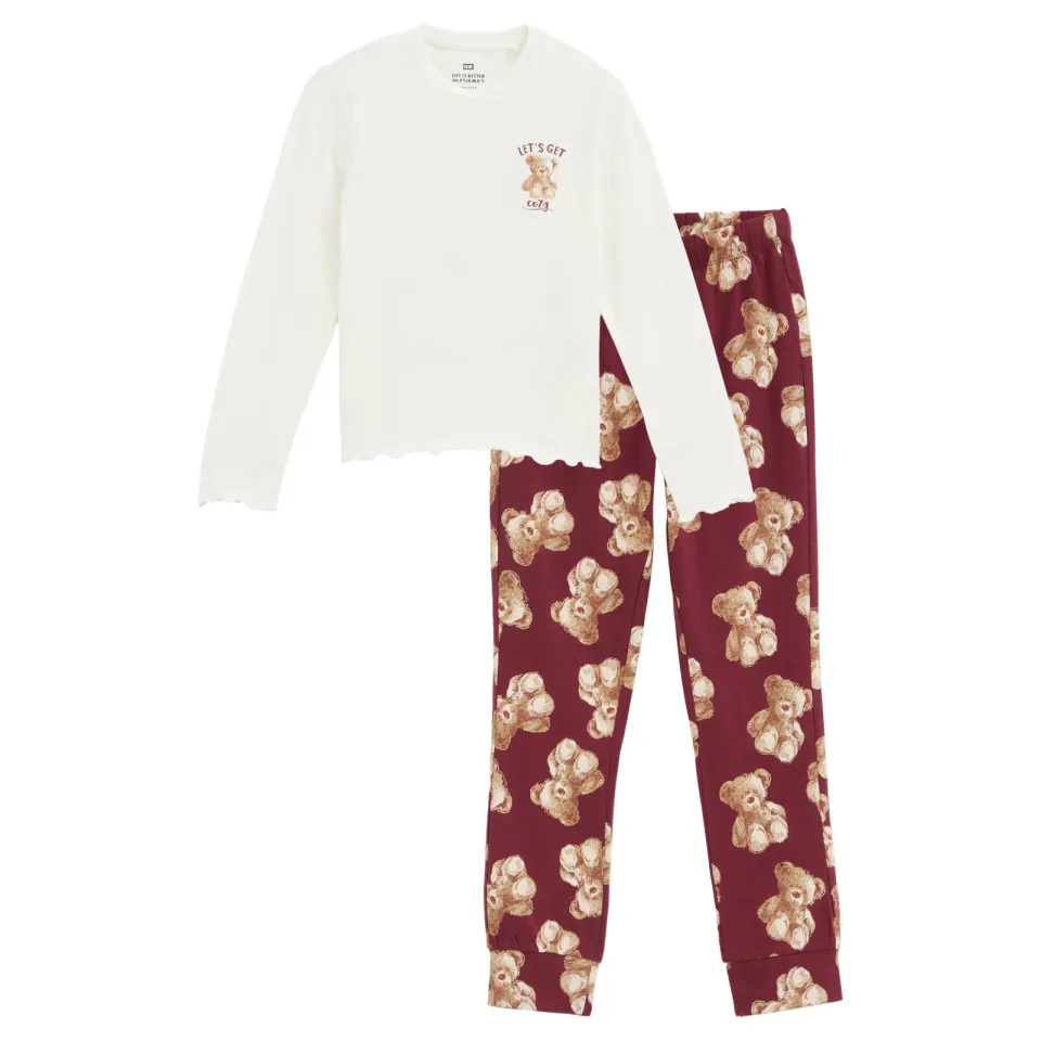 WE Fashion pyjama met print wit/rood, foto 2