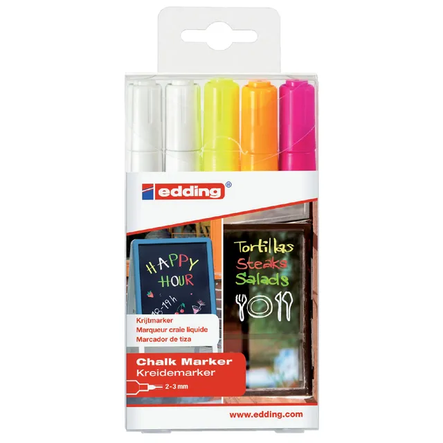 Edding Krijtstift edding 4095 rond 2-3mm assorti blister geel