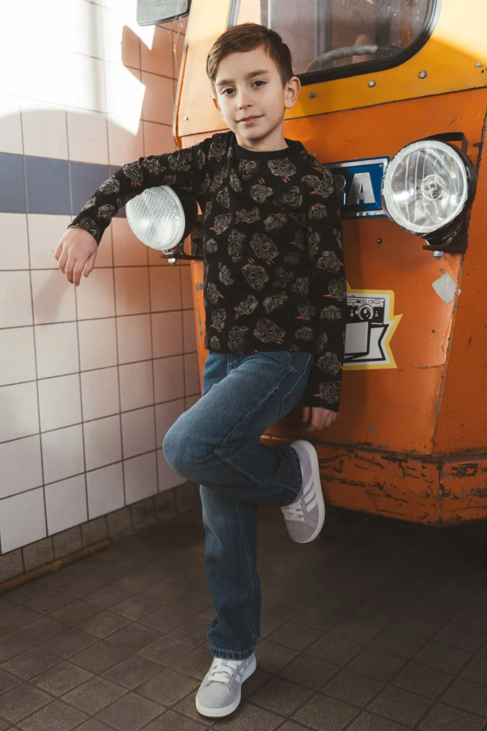 TYGO & vito jersey longsleeve met print zwart