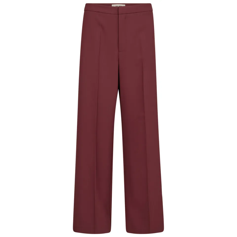 Mos Mosh wide leg pantalon - donkerrood, foto 2