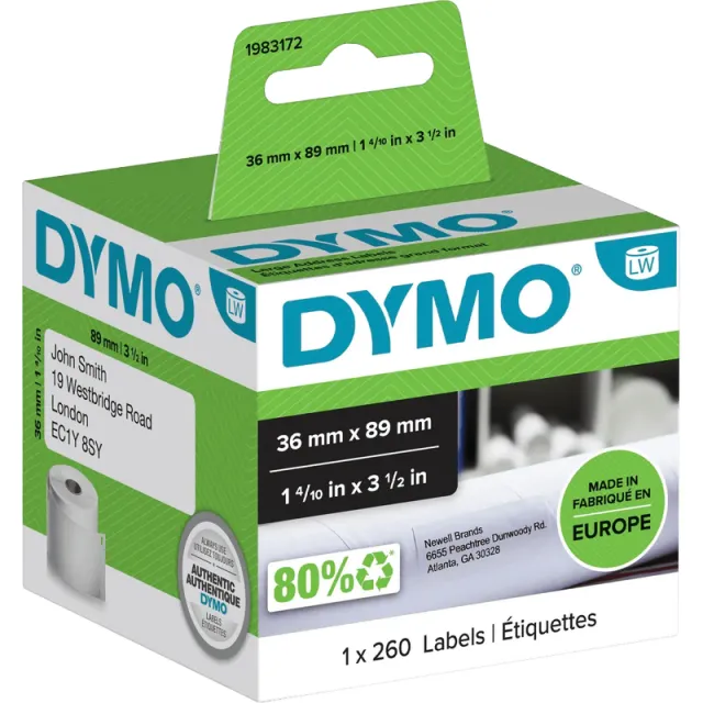 Dymo 1983172 Etiket Zwart op wit, foto 2