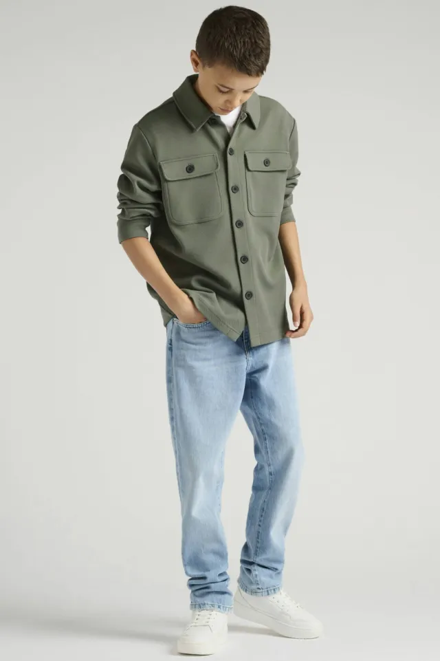 Only & Sons JUNIOR overshirt grijsgroen