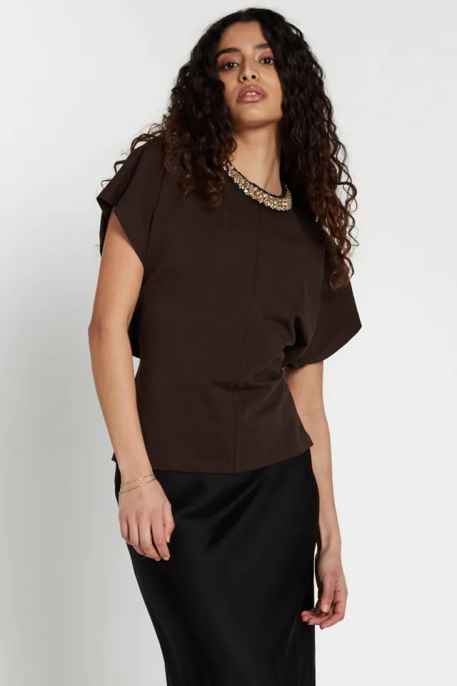 Bruuns Bazaar Alnusbbverena blouse donkerbruin