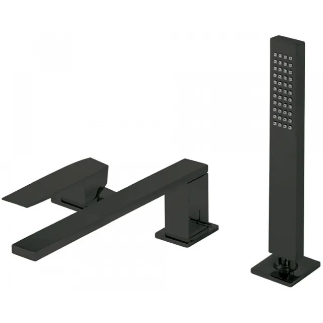 Tres Badrand Mengkraan Tres Slim met Handdouche 22x6.2 cm Vierkant Mat Zwart