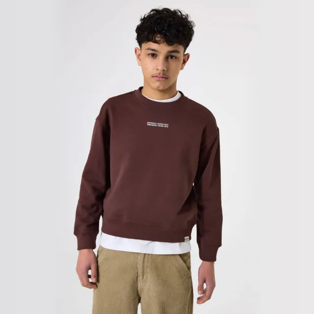 Garcia sweater met backprint bruin