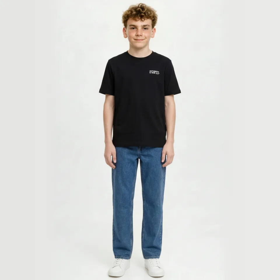 JJ Rebel JUNIOR T-shirt met backprint zwart
