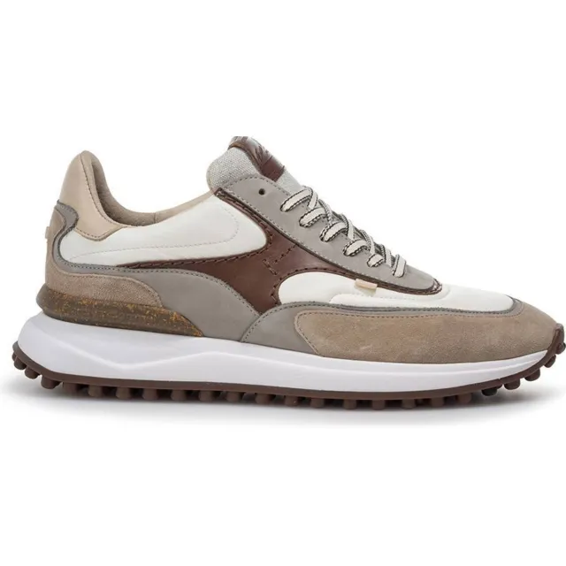 Floris Van Bommel Noppi 37.10 leren sneakers wit/bruin