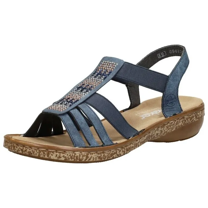 Rieker sandalen plat blauw, foto 3