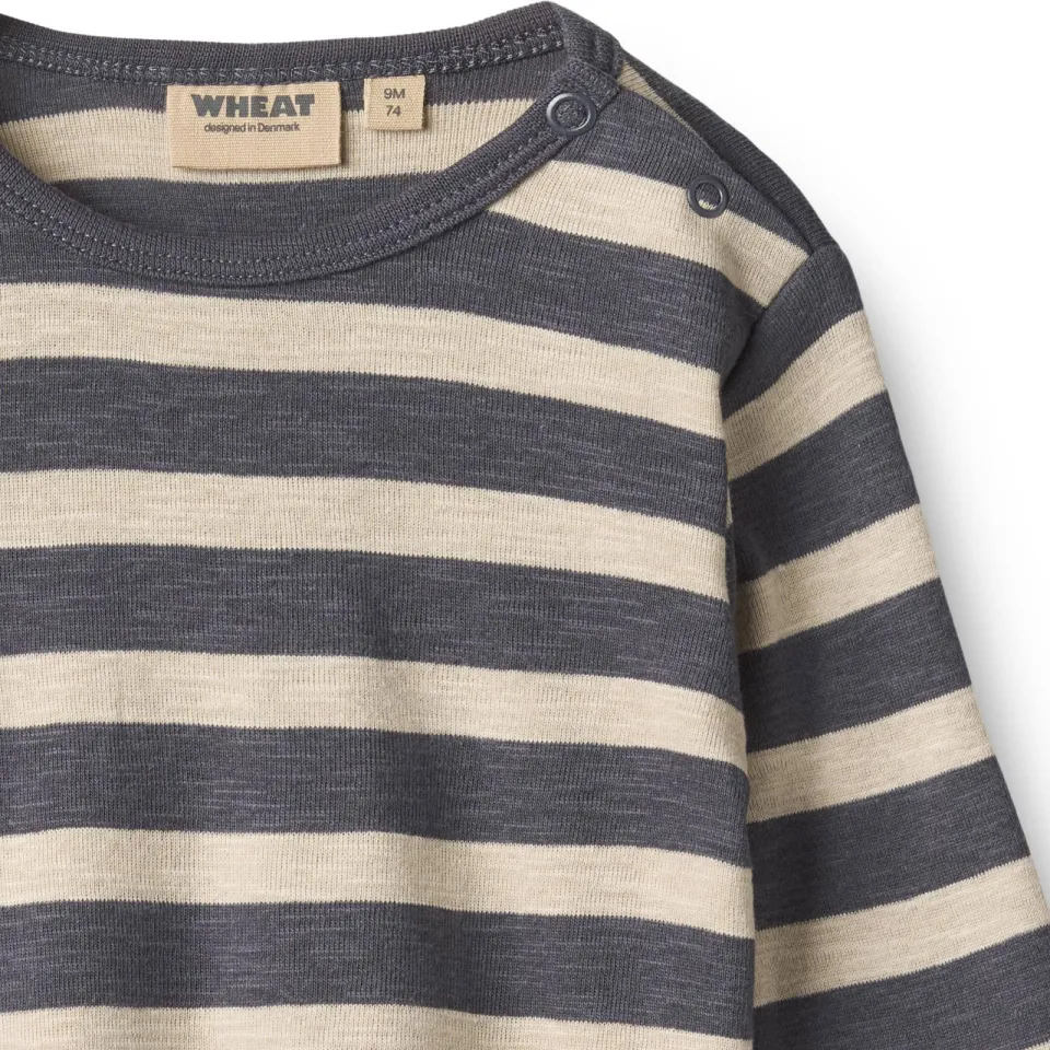 Wheat gestreepte longsleeve grijs/ecru, foto 3