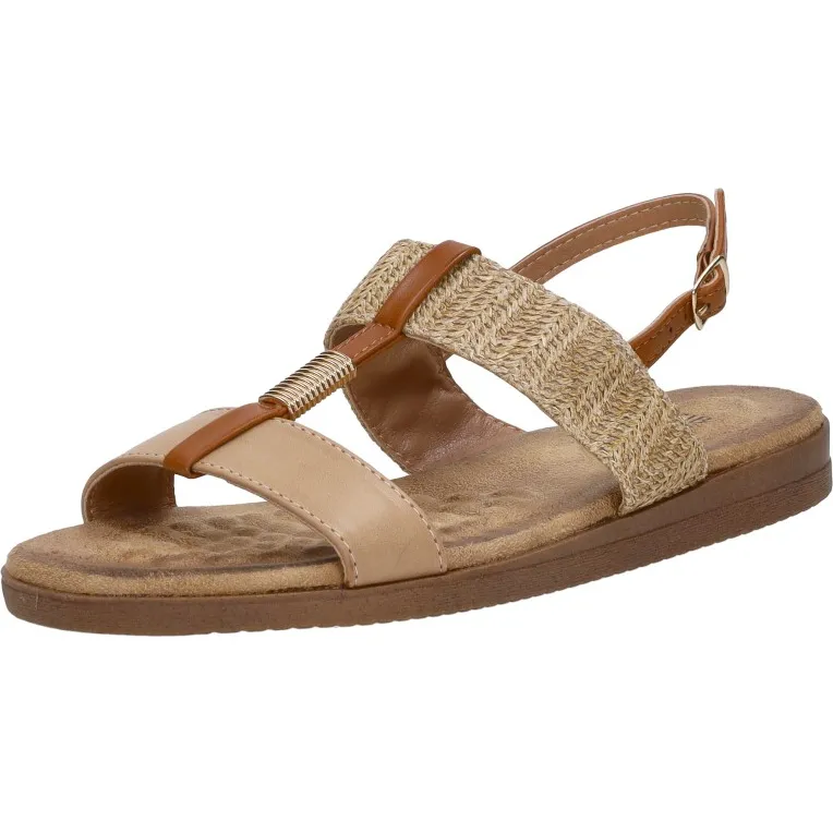 Sub55 platte sandalen beige, foto 3