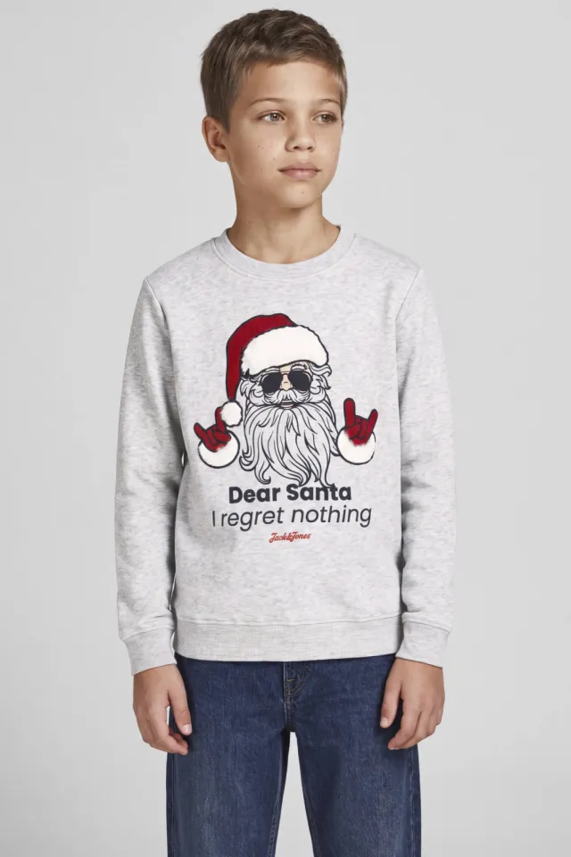 Jack & Jones JUNIOR kersttrui met print - wit